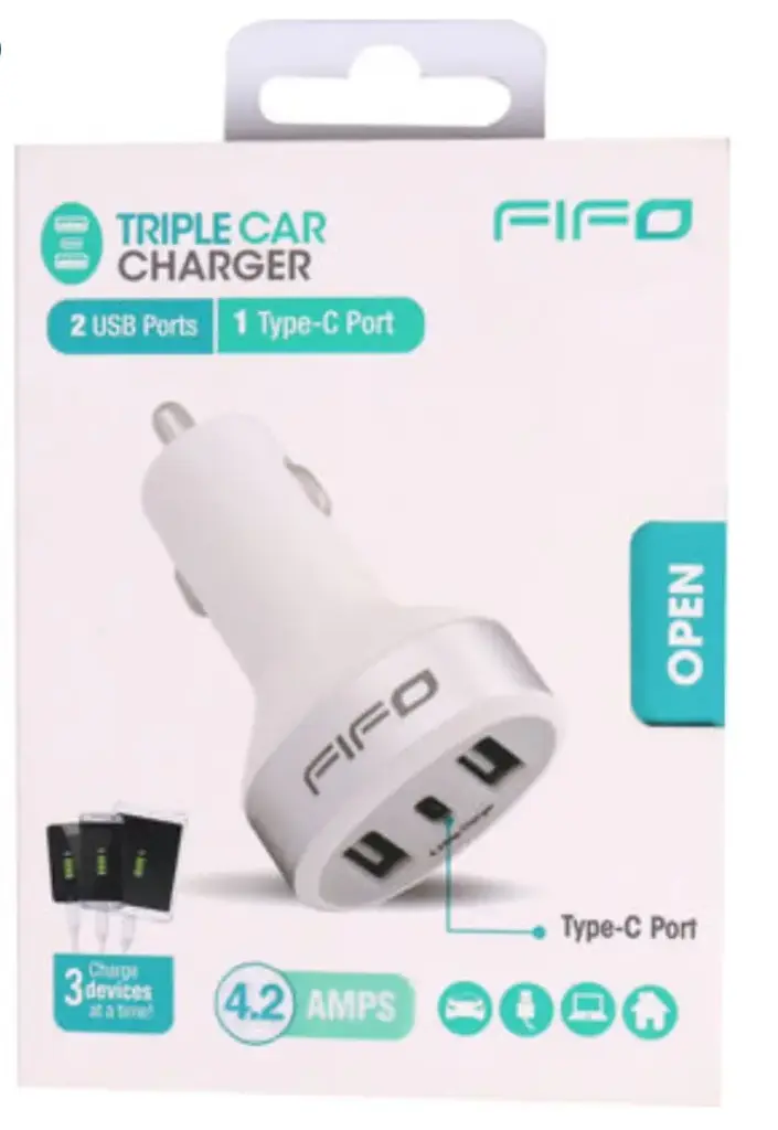 DRIEVOUDIGE AUTOLADER – 2 USB + 1 TYPE‑C REF:094210 FIFO 