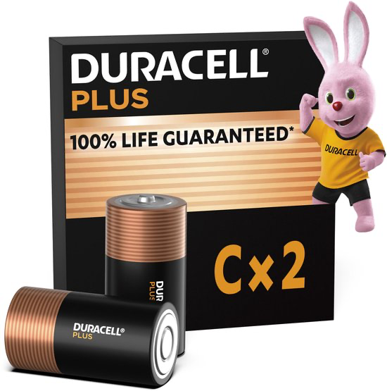 BATTERIJ ALK PLUS C 2X REF:163762016 DURACELL