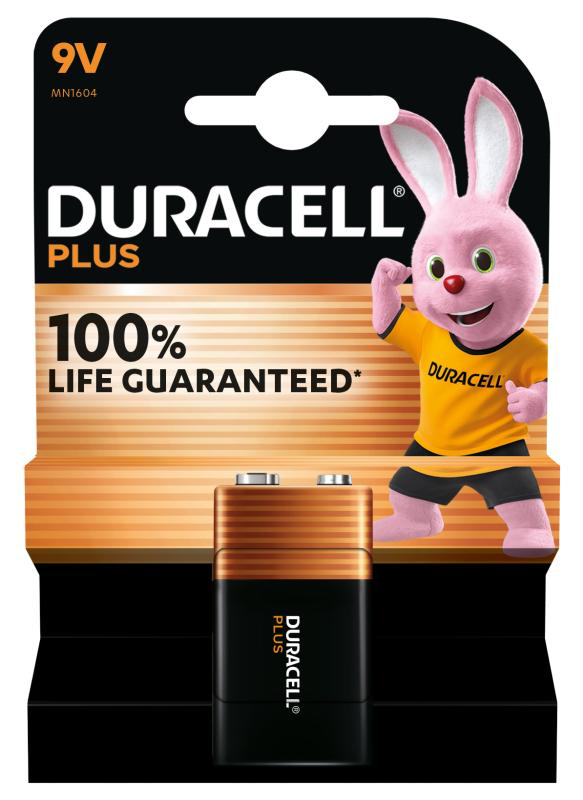 BATTERIJ ALK PLUS 9V REF:163762011 DURACELL