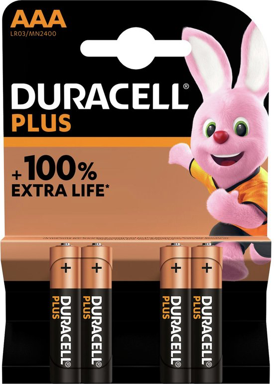 BATTERIJ ALK PLUS AAA 4X REF:163762006 DURACELL