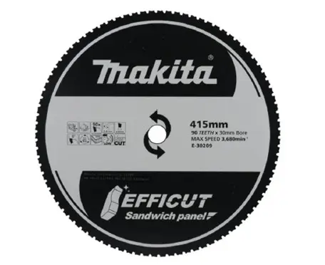 EFFICUT TCT SAW BLADE 415X30MMX90T FOR SANDWICH PANEL(WITH RING 25.4MM) REF:E-30209 MAKITA