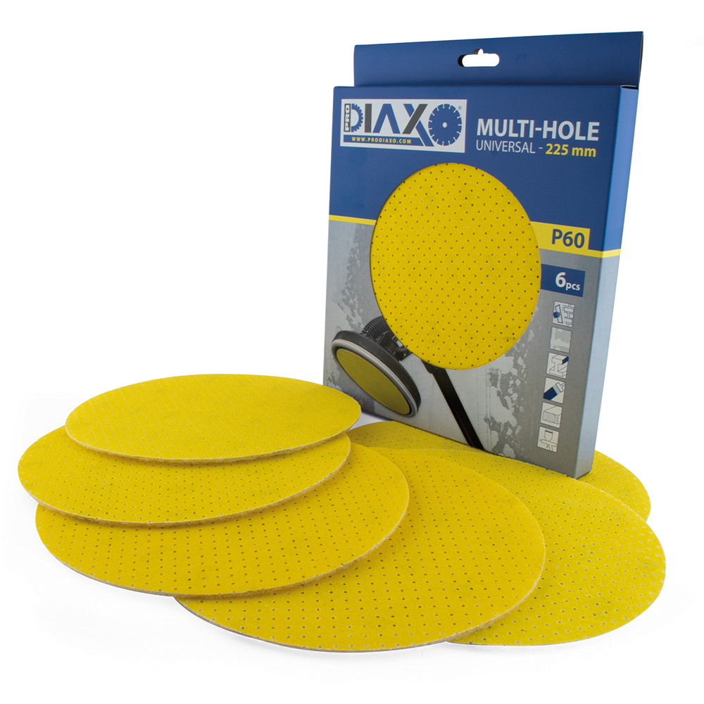 SCHUURPAPIER VELCRO Ø225MM, KORREL 120 (6 ST) REF:DX 075120 PRODIAXO