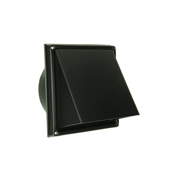 641 OVERDRUKROOSTER RVS ZWART 185X185 (125MM BUIS) REF:9343 RENSON