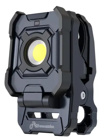 COB LED WERKLAMP MET KLEM OP ACCU, 2000LM REF:208100 PRO CONNEXXION