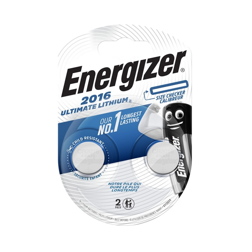 BATTERIJEN ULTIMATE LITHIUM 3V CR2016 BL2 REF:CR2016U2 ENERGIZER
