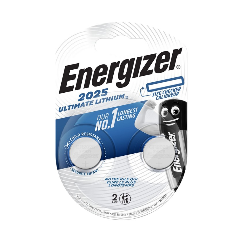 BATTERIJ ULTIMATE LITHIUM 3V CR2025 BL2 REF:CR2025U2 ENERGIZER