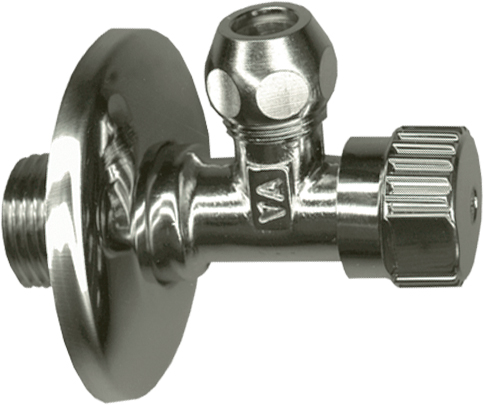 1 HOEKSTOPKRAAN MET ROZET 1/2"X10 MM REF:722201