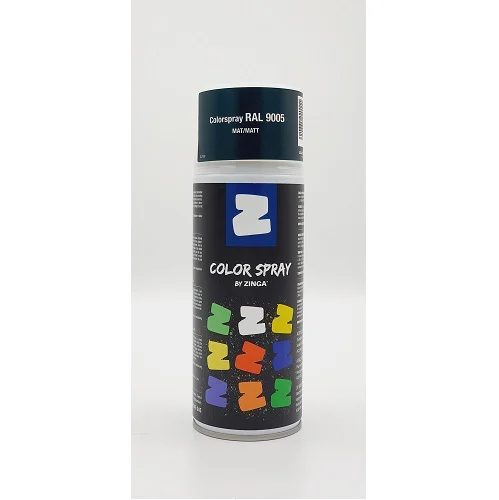 COLOR SPRAY BY ZINGA RAL 9005 ZWART MAT 400 ML REF:HBAR-CLSPR-9005-MT ZINGA