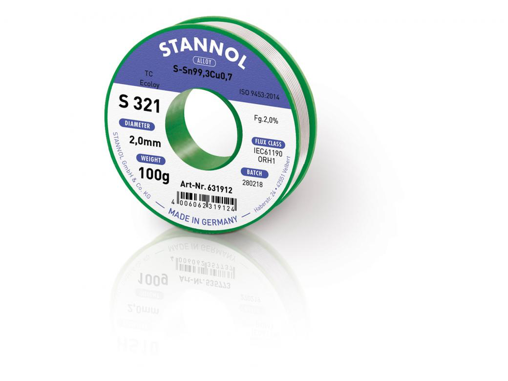 SOLDEERDRAAD S-SN99,3CU0,7 2MMX100GR BO REF:380944 STANNOL