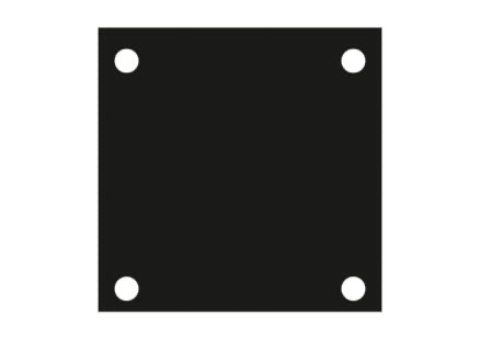 ACRYLPLAAT ZWART MET GAATJES 3MM X 100MM X 100MM REF:99HA100X100