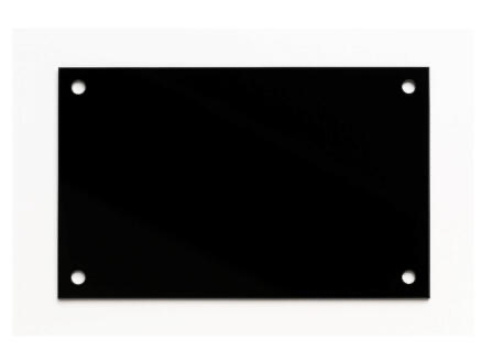 ACRYLPLAAT ZWART MET GAATJES 3MM X 150MM X 220MM REF:99HA150X220