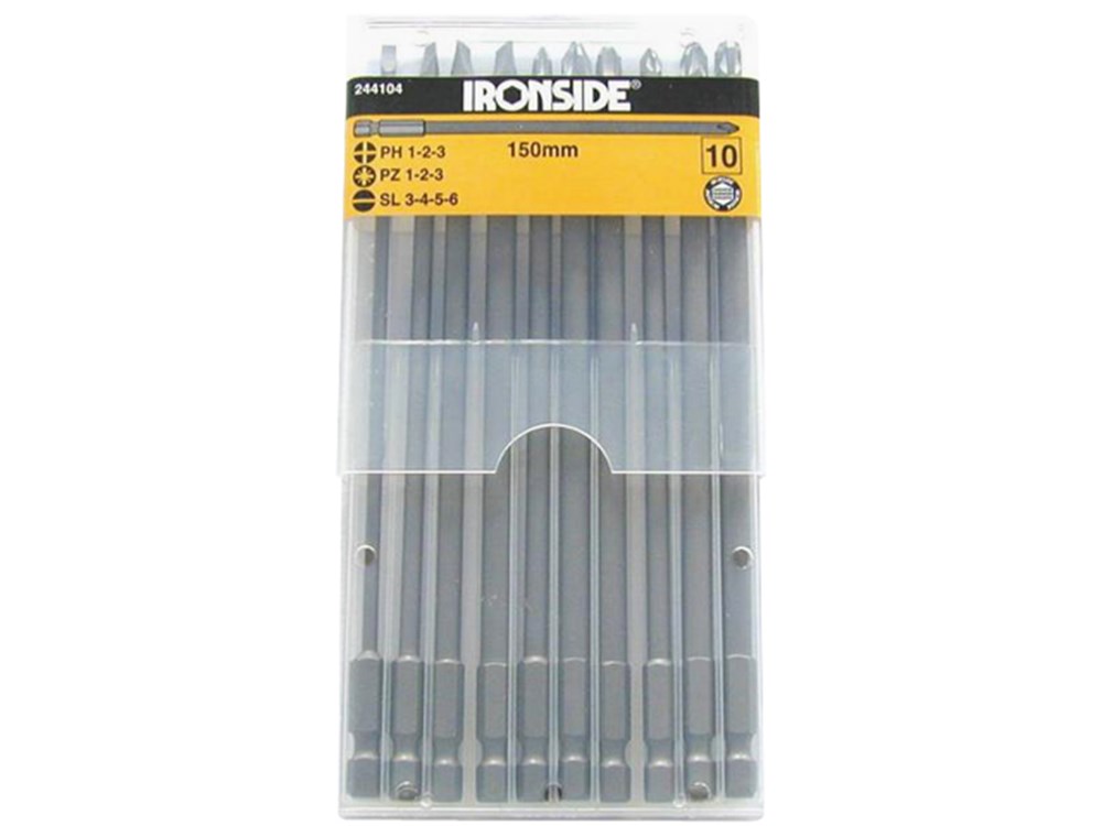 BITS 1/4X150MM PH+PZ+SL - 10STKS. IR244104 REF:338066 IRONSIDE