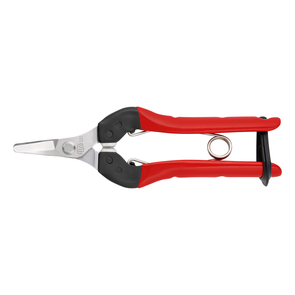DUNSCHAAR MET STALEN HANDGREEP, GEBOGEN MES 154MM REF:F.320 FELCO