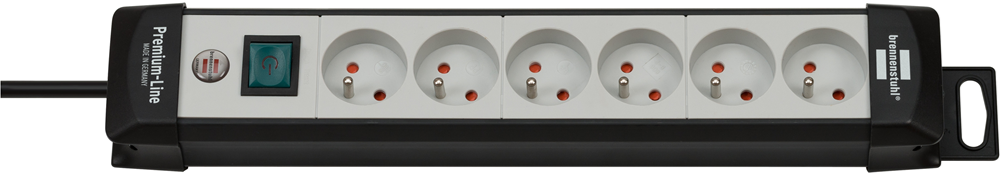 PREMIUM LINE STEKKERDOOS 6-VOUDIG ZWART/LICHTGRIJS 3M H05VV-F 3G1.5 (2ST) REF:1951564100 BRENNENST