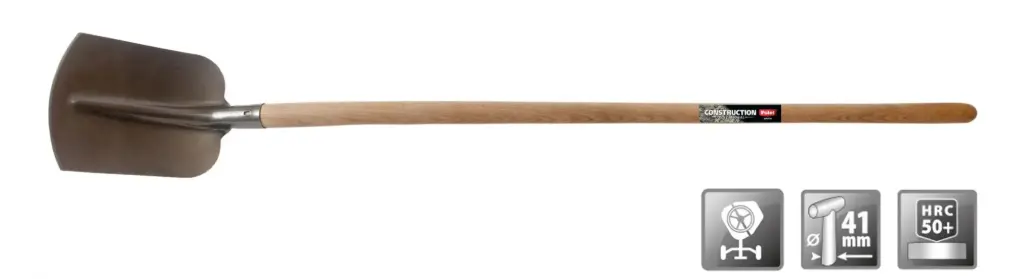 PROFESSIONELE ZANDSCHOP NR00 GEPOLIJST MET GEWAXTE ESSEN STEEL 1,3M REF:110216A POLET