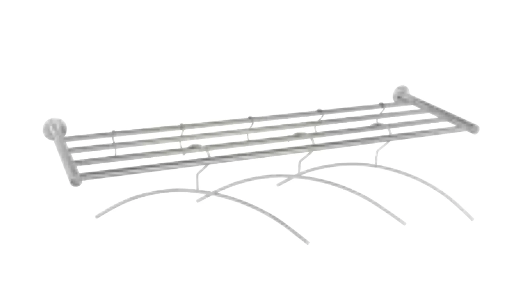 WANDREK INOX MAT ZWART INCL 3 KLEERHANGER GARDEROBE REF:06.4743.00