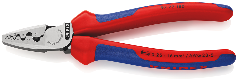 KNIPTANG VOOR ADERHULZEN MET DOORNKRIMP REF:97 72 180 KNIPEX