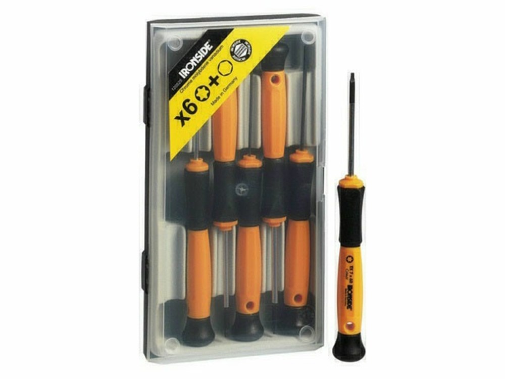 PRECISIE SCHROEVENDRAAIER 6ST.(4XTORX+2HEX) IR120525 REF:355048 IRONSIDE