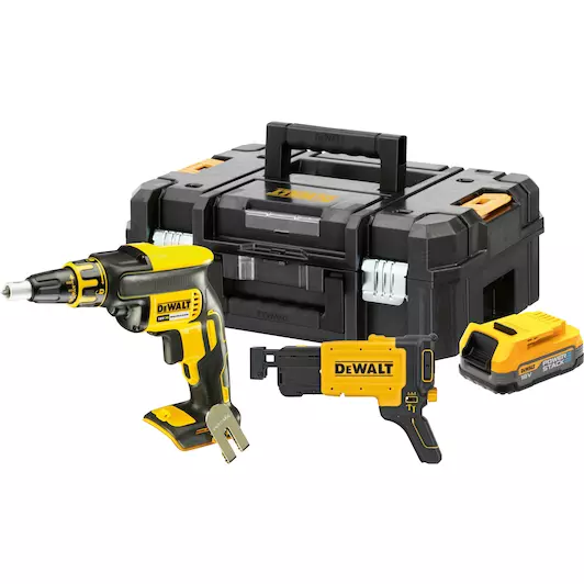 18V XR BRUSHLESS GIPSPLAATSCHROEVENDRAAIER IN TSTAK X1POWERSTACK (GN LADER) REF:DCF620E1K-XJ DEWALT