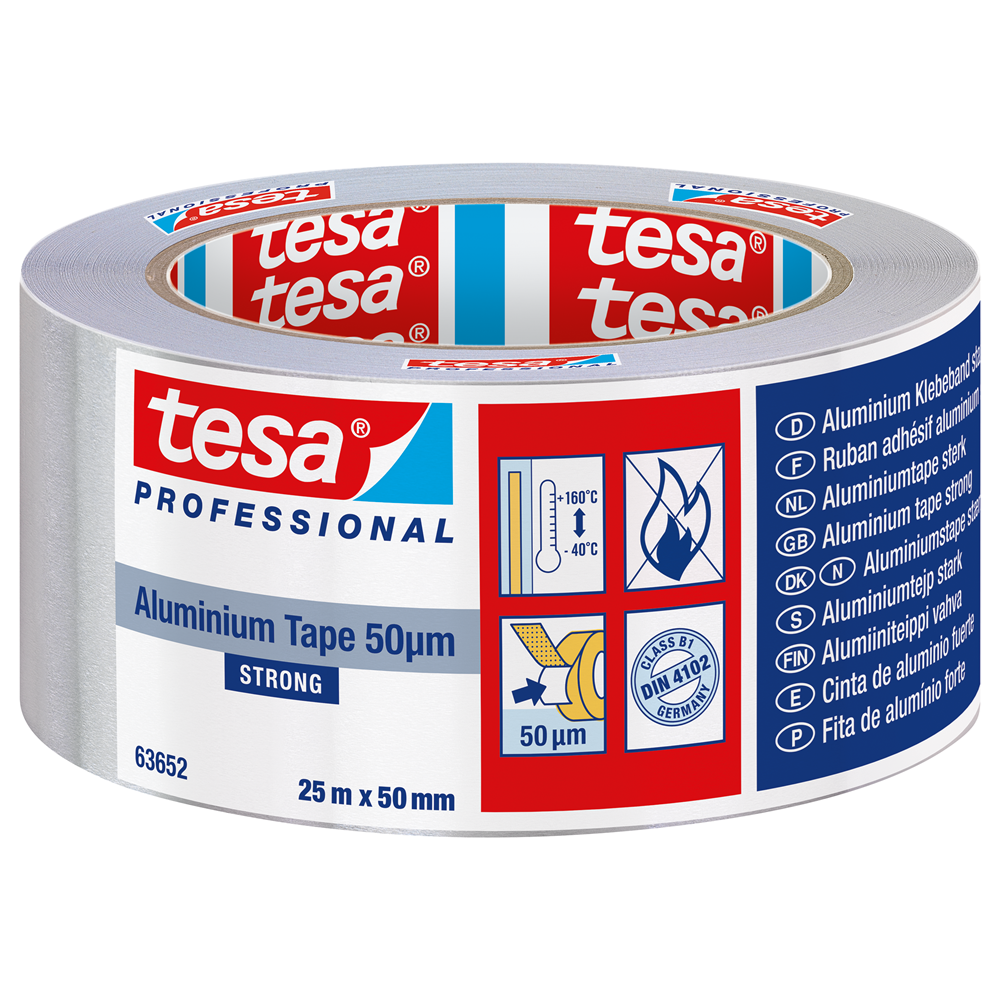 TESA ALUMINIUM 50µ - WITH LINER BEIGE 25MX50MM REF:63652-00001-01 TESA
