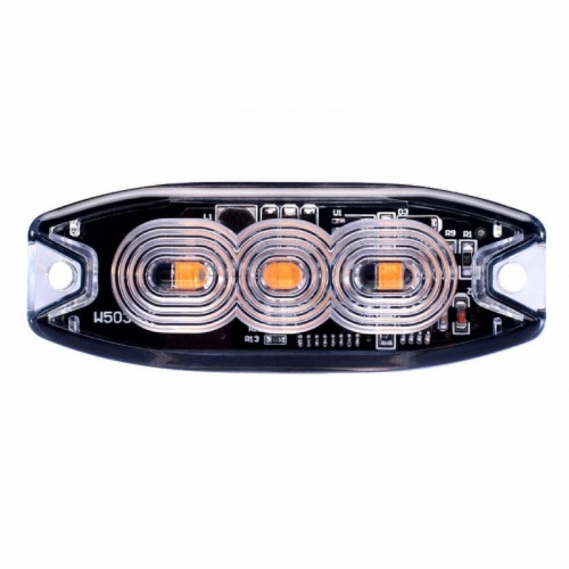 LED - STROBE LAMP 3XLED - 12-24V - ORANJE - CLEAR LENS - BLISTER REF:LE160036-P3