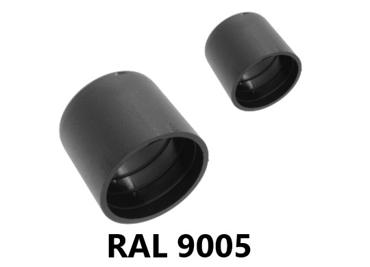 WT EINDTULLE ZWART RAL 9005 VOOR RECHTE BUIS 20 MM (5 PCS) REF:JTEZSWT-9005M20-Z005