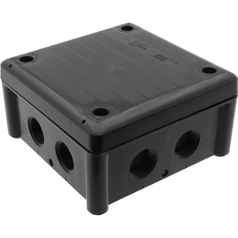 JSL J100S-BOXLINE KABELDOOS 7 WART.M PVC 102X102X56-IP 66-ZWART REF:FKWVIJS-BLZ100S-0001