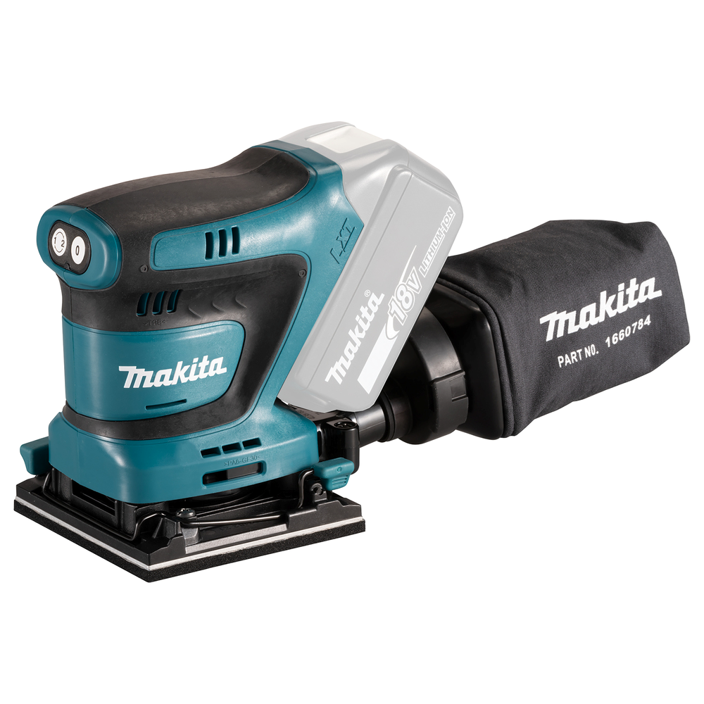 HANDPALM VLAKSCHUURMACHINE 112X102MM 18V + MAKPAC REF:DBO480ZJ MAKITA