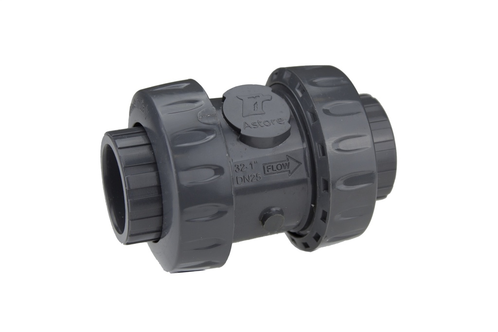 TERUGSLAGKLEP MET VEER PVC LB DONKERGRIJS 63MM REF:1V.230.063.02 SCALA