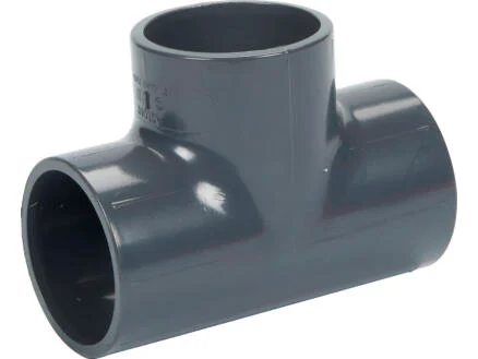 T-STUK 90° LIJMMOF PVC LB DONKERGRIJS 50MM REF:1R.TI1.500.02 SCALA