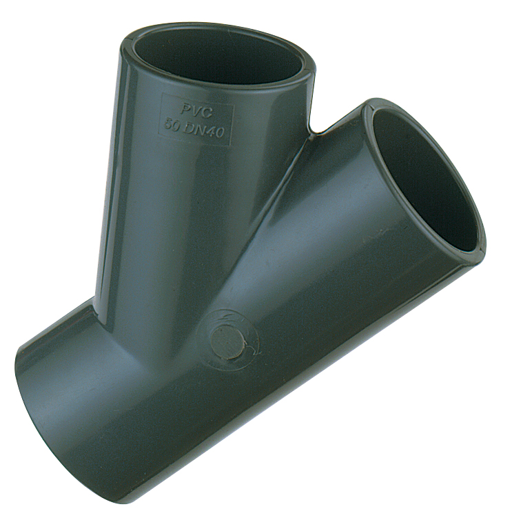 T-STUK 45° LIJMMOF PVC LB DONKERGRIJS 50MM REF:1R.TY1.500.02 SCALA