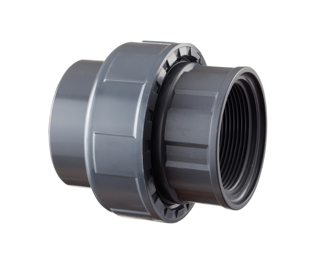 DRIEDELIGE KOPPELING OVERGANG VR. PVC LB DONKERGRIJS 32MMX1" REF:1R.BO3.32D.02 SCALA