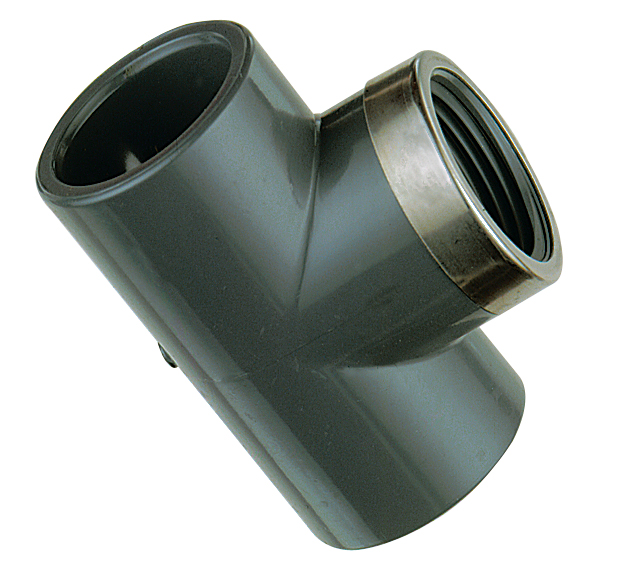 T-STUK 90° LIJMMOF & DRAAD VERST. PVC LB DONKERGRIJS 50MM* 1 1/2" REF:1R.TM3.50F.02 SCALA