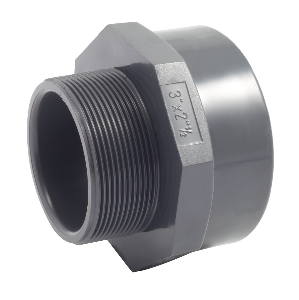 VERLOOPMOF M.- V. PVC LB DONKERGRIJS 1 1/4"M*1 1/2"VR REF:1R.MG2.40F.02 SCALA