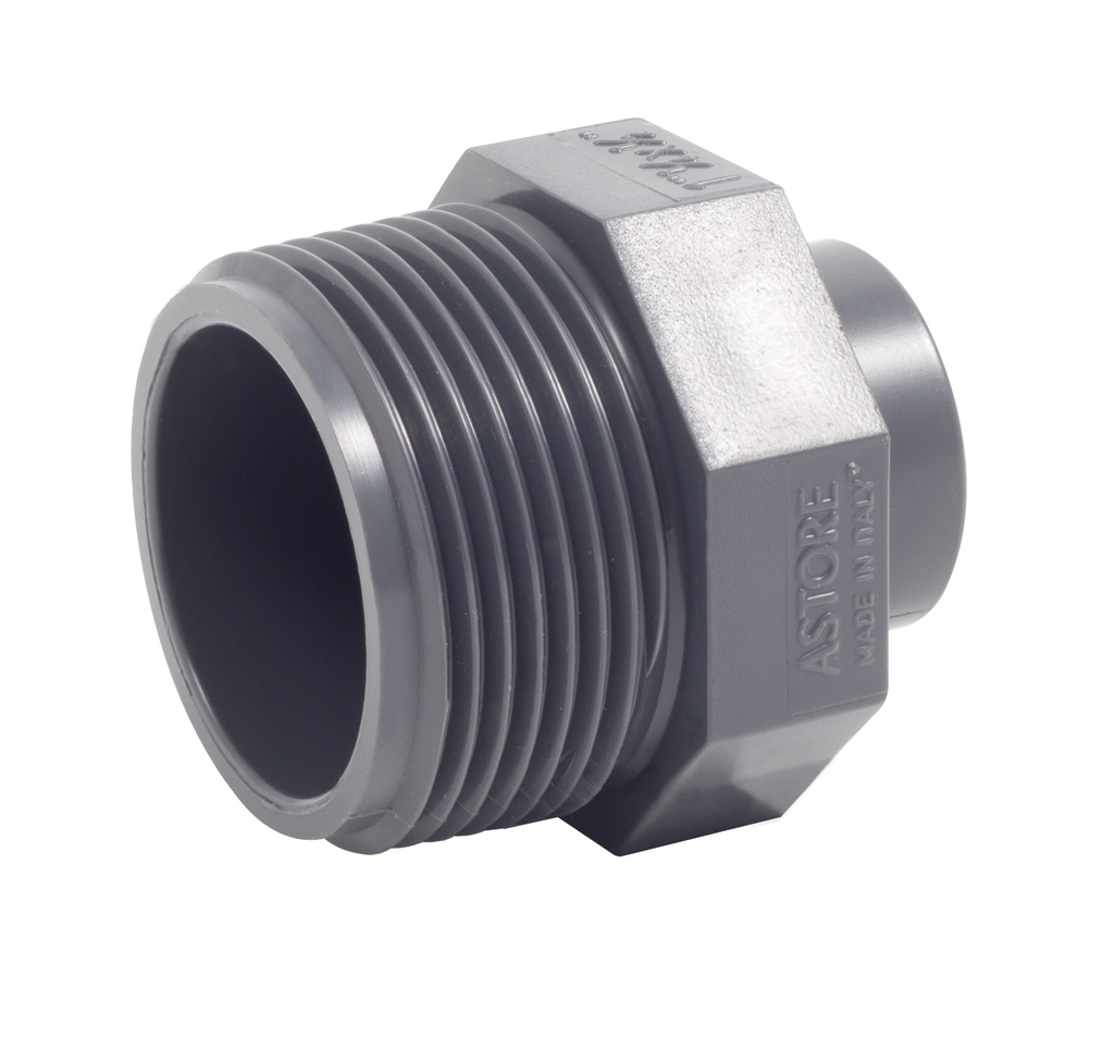 VERLOOPMOF M. - V. PVC LB DONKERGRIJS 1 1/2"M*1"VR REF:1R.RI2.50D.02 SCALA