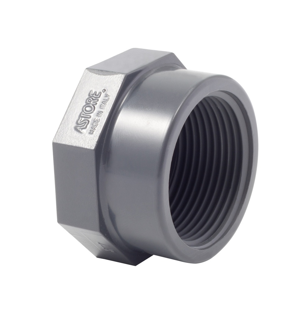 EINDKAP V PVC LB  DONKERGRIJS 5/4" REF:1R.CA2.400.02 SCALA