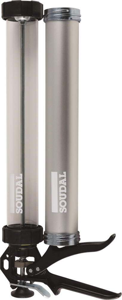 SILICONENPISTOOL HANDMODEL WORSTEN 600ML INCL. 2 HULZEN REF:112802 SOUDAL