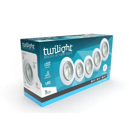 TWILIGHT NEO IP 20 5-PACK INBOUWSPOT  6500K WIT 5X 5W 400LM - LED REF:TT-510079