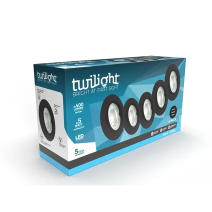 TWILIGHT NEO TWILIGHT - IP 20 5-PACK 6500K ZWART 5X5W - 5X 400LM - LED REF:TT-510246