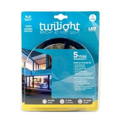 TWILIGHT LED STRIP 5M 18W 1500LM 3000K IP65 REF:TT-500377
