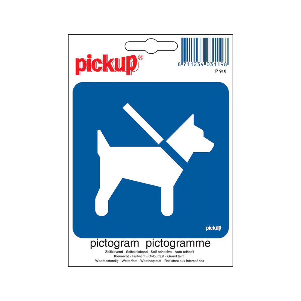 STICKER HONDEN AAN DE LIJN 100X100 MM REF:P910