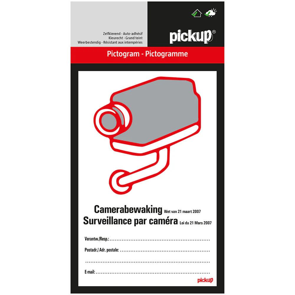 STICKER CAMERABEWAKING BE 100X150 MM, MAT REF:P173-10