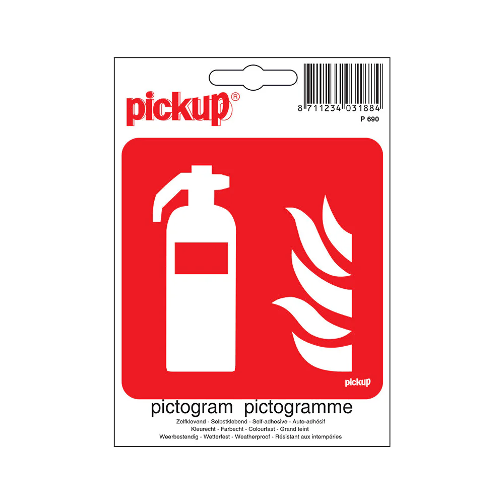 STICKER BRANDBLUSSER 100X100 MM REF:P690