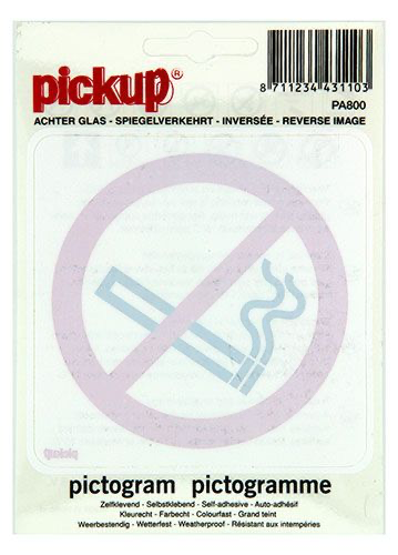 STICKER VERBODEN TE ROKEN 100X100 MM GESPIEGELD REF:PA800