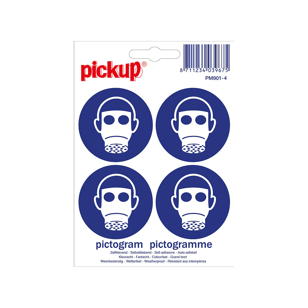 STICKER ADEMHALINGSBESCHERMING 47 MM ROND 4 STUKS REF:PM901-4