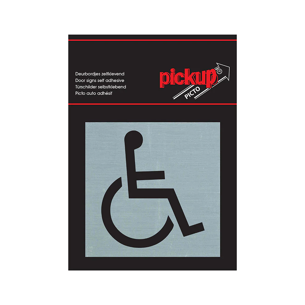 BORD ALULOOK TOEGANKELIJK VOOR ROLSTOEL 80X80 MM ZELFKLEVEND REF:4815
