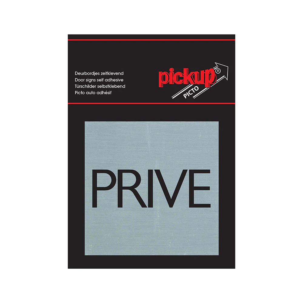 BORD ALULOOK PRIVE 80X80 MM ZELFKLEVEND REF:4823