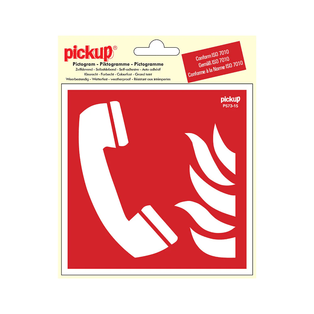STICKER TELEFOON VOOR BRANDALARM 150X150 MM REF:P573-15