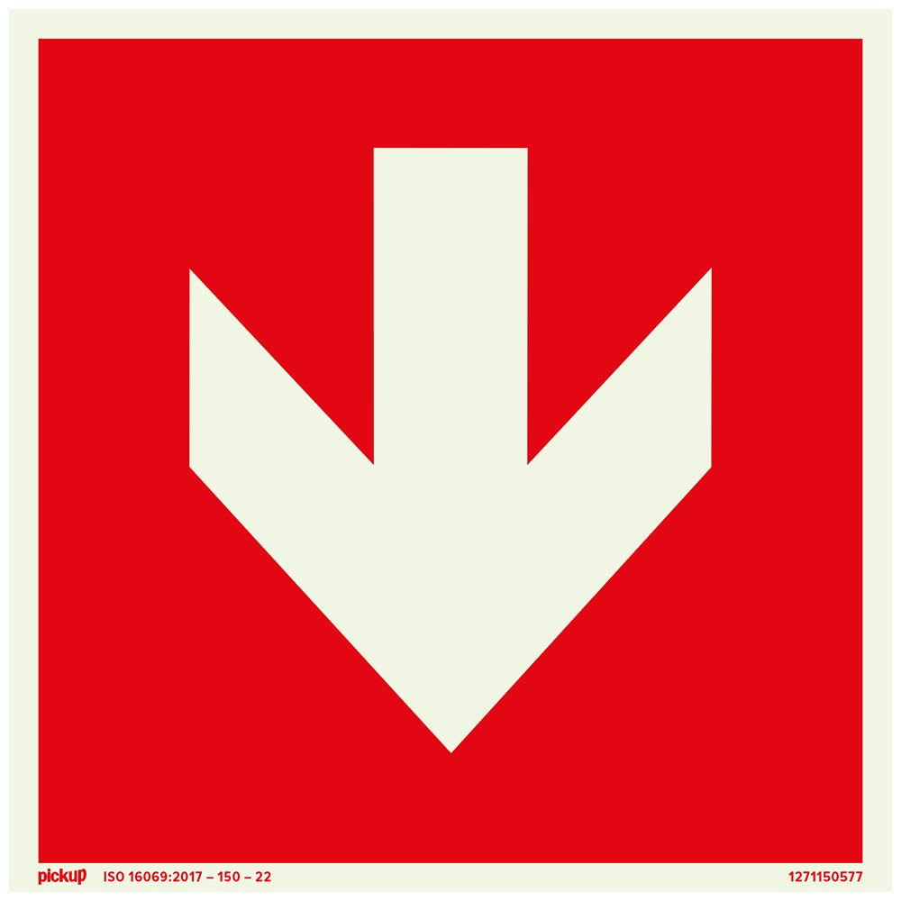 BORD ROOD MET PIJL FTLM 150X150 MM ZELFKLEVEND REF:1271150577
