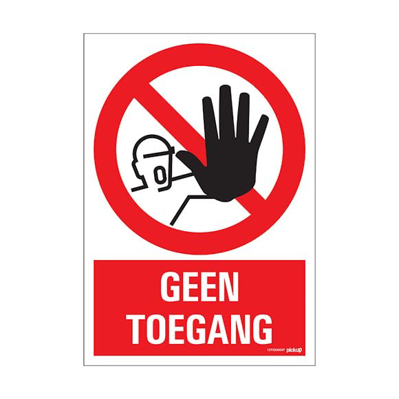 BORD GEEN TOEGANG 230X330 MM REF:1272300007